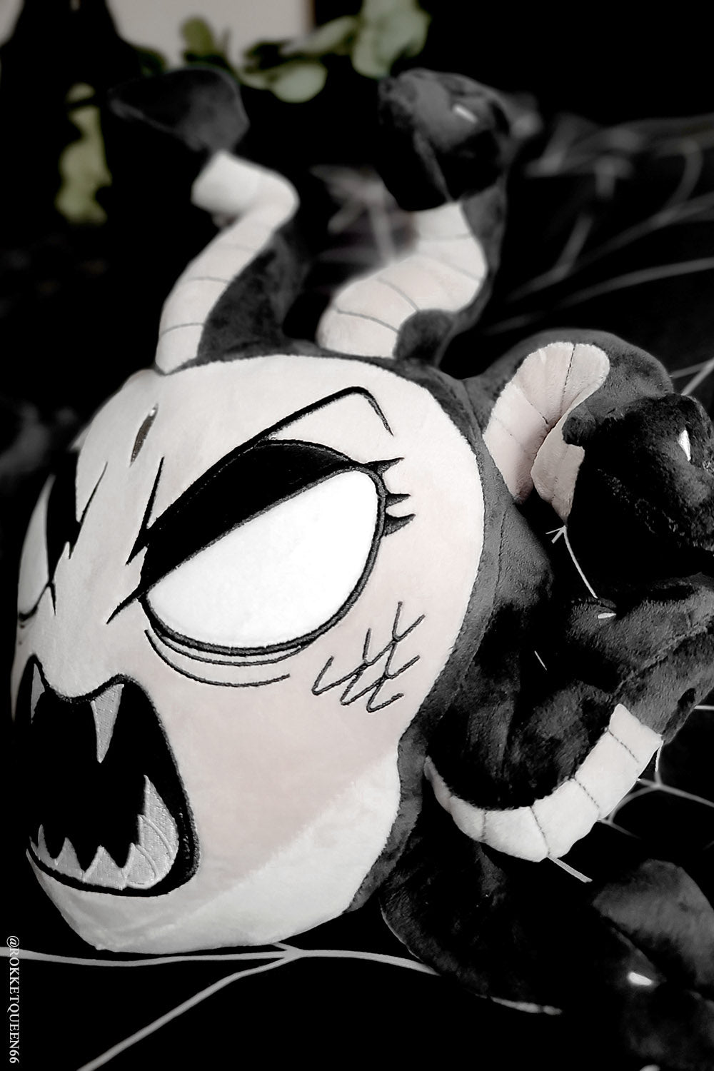 stuffed medusa head embroidered with snakes on her head plush toy
