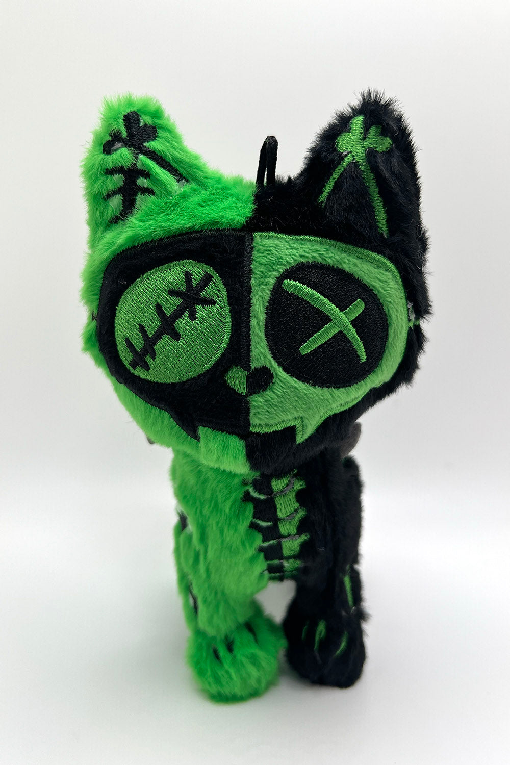 gothic cat plush toy keychain