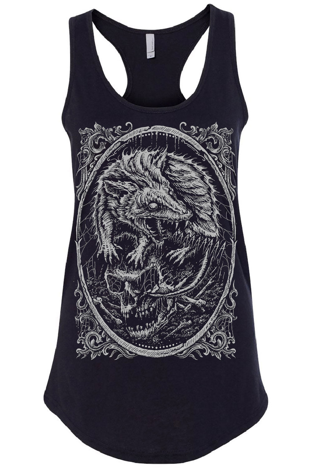 distressed heavy metal artwork animal top