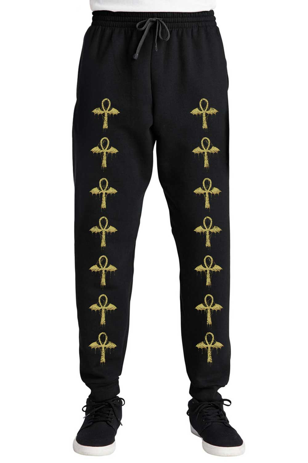 unisex ankh batwing symbol jogger pants