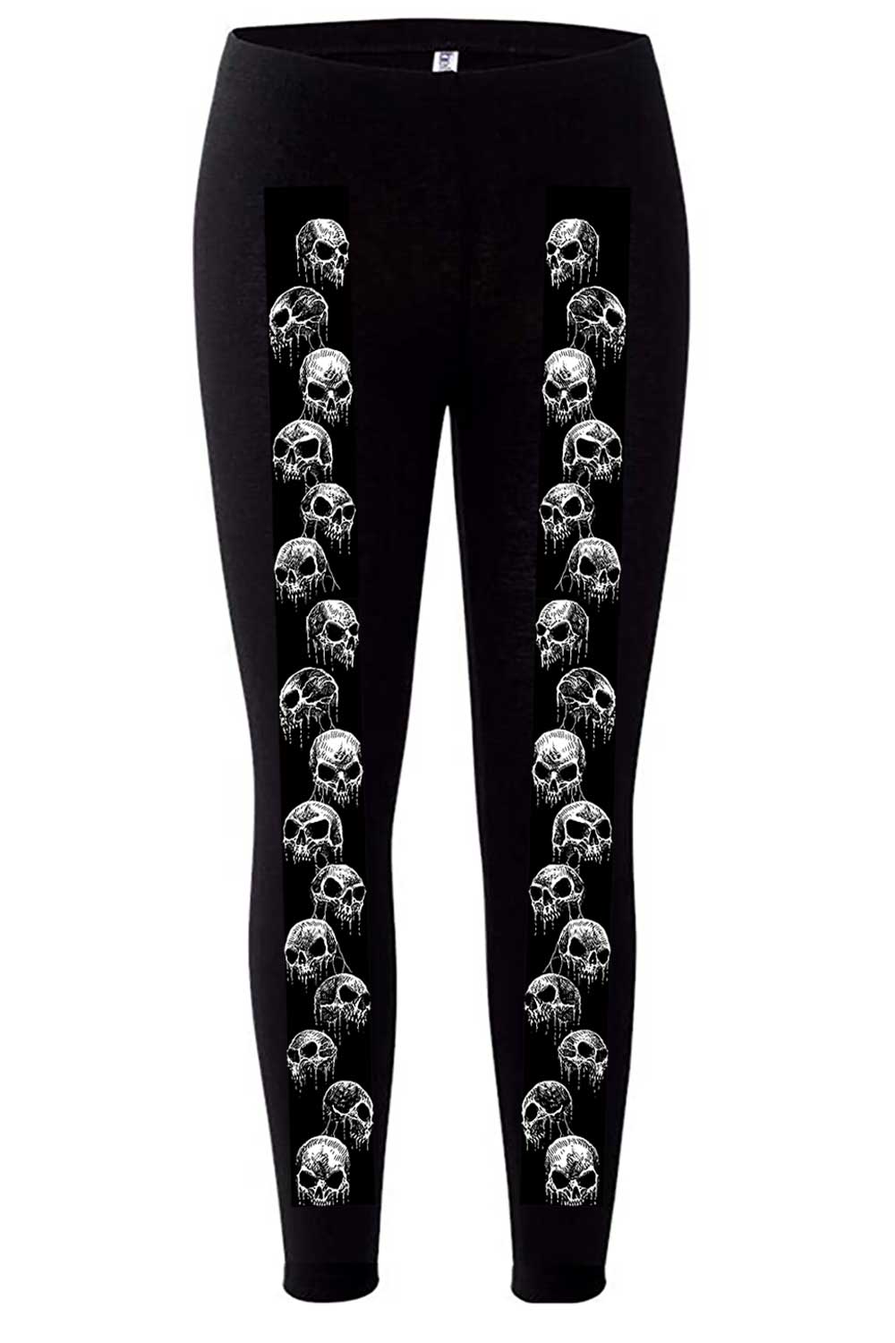 distressed skull punk rock leggings