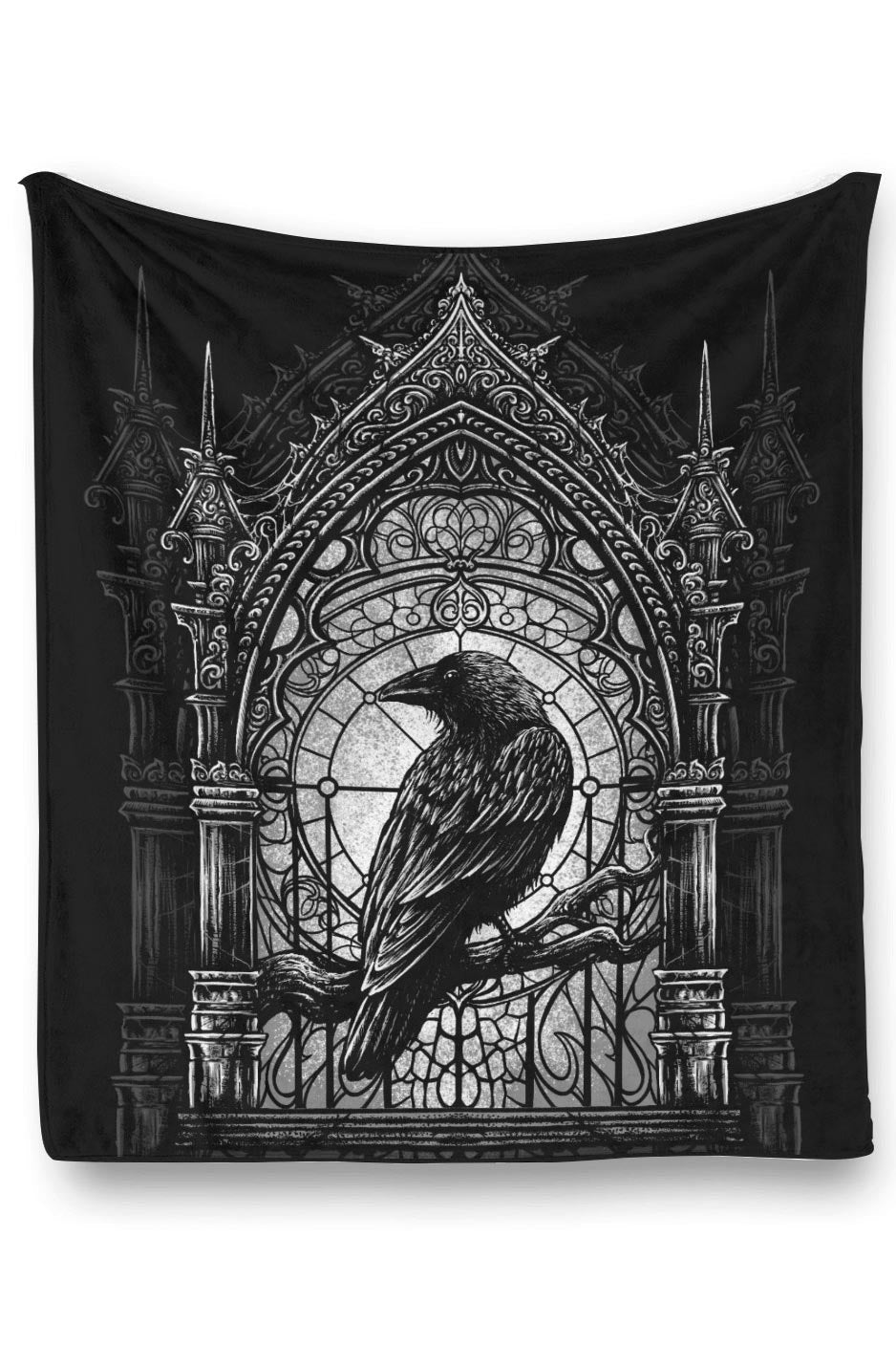 gothic raven throw blanket