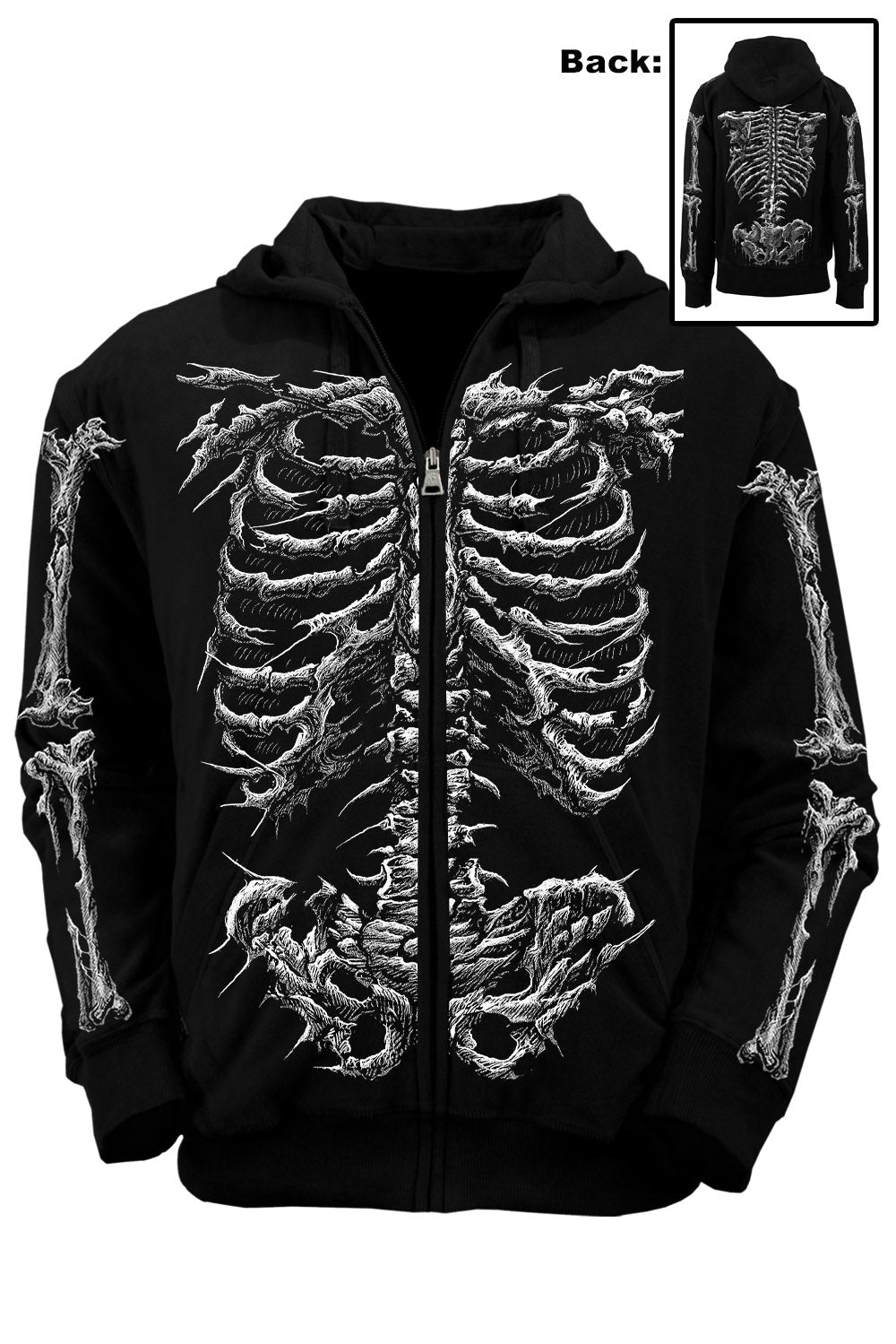 womens punk skeleton hoodie
