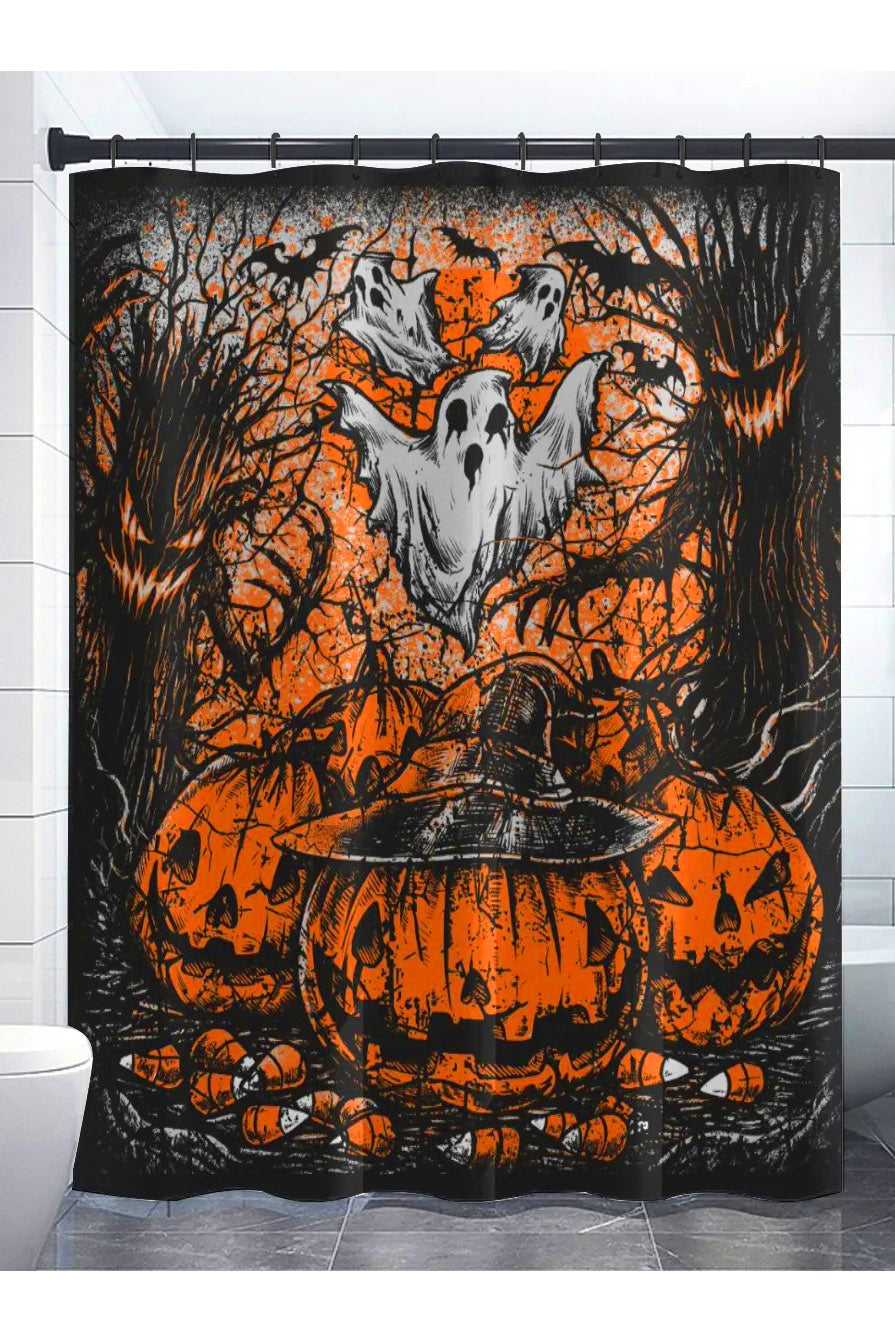 halloween ghost shower curtain