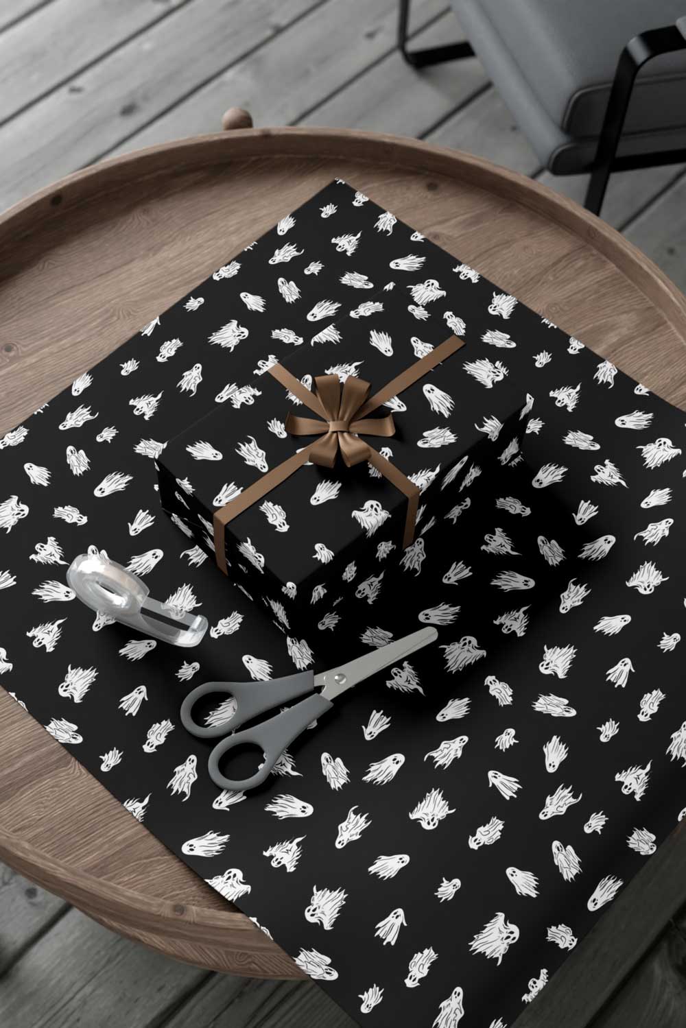 gothic ghost gift wrap roll