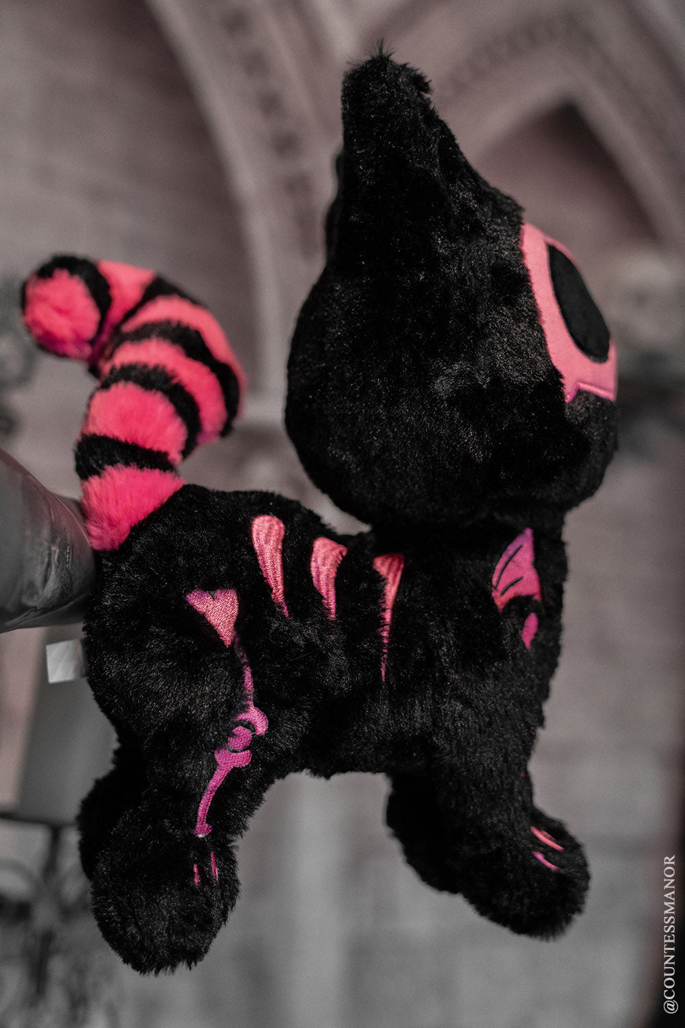 embroidered skeleton cat stuffed animal plush