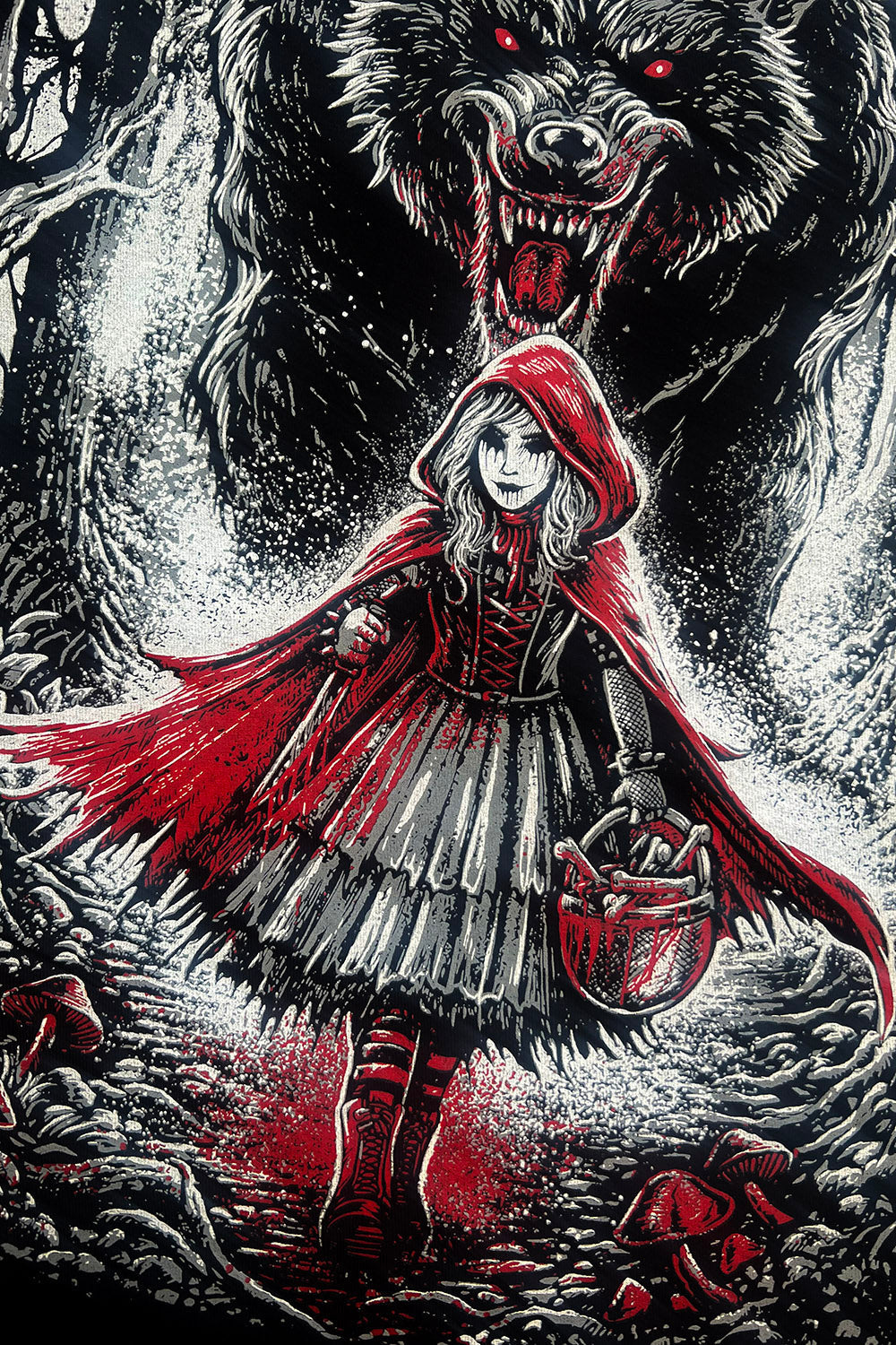 horror spooky little red riding hood hoodie jacket