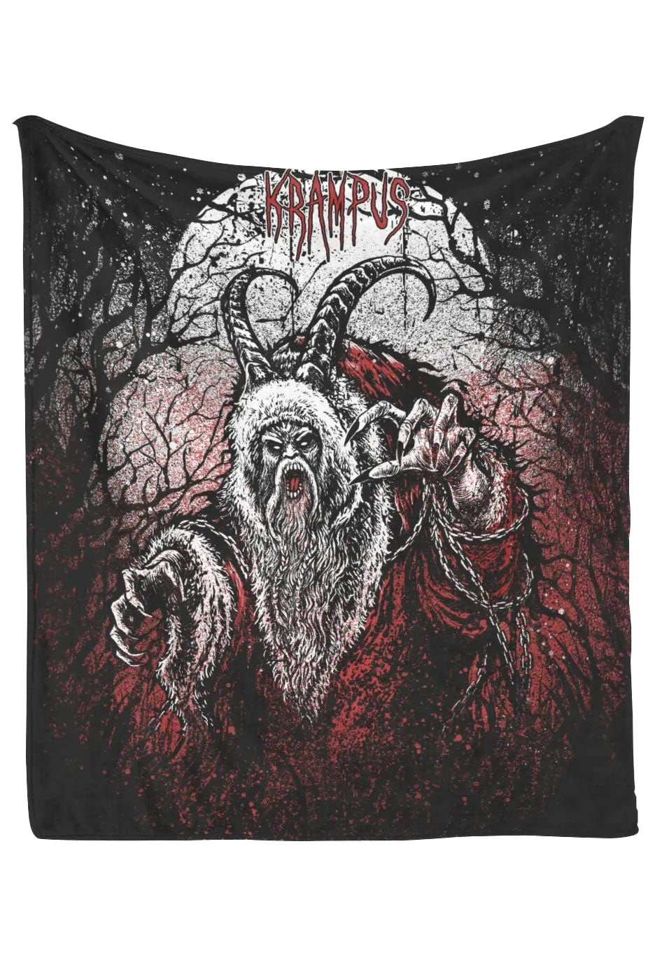gothic halloween christmas throw fleece krampus blanket