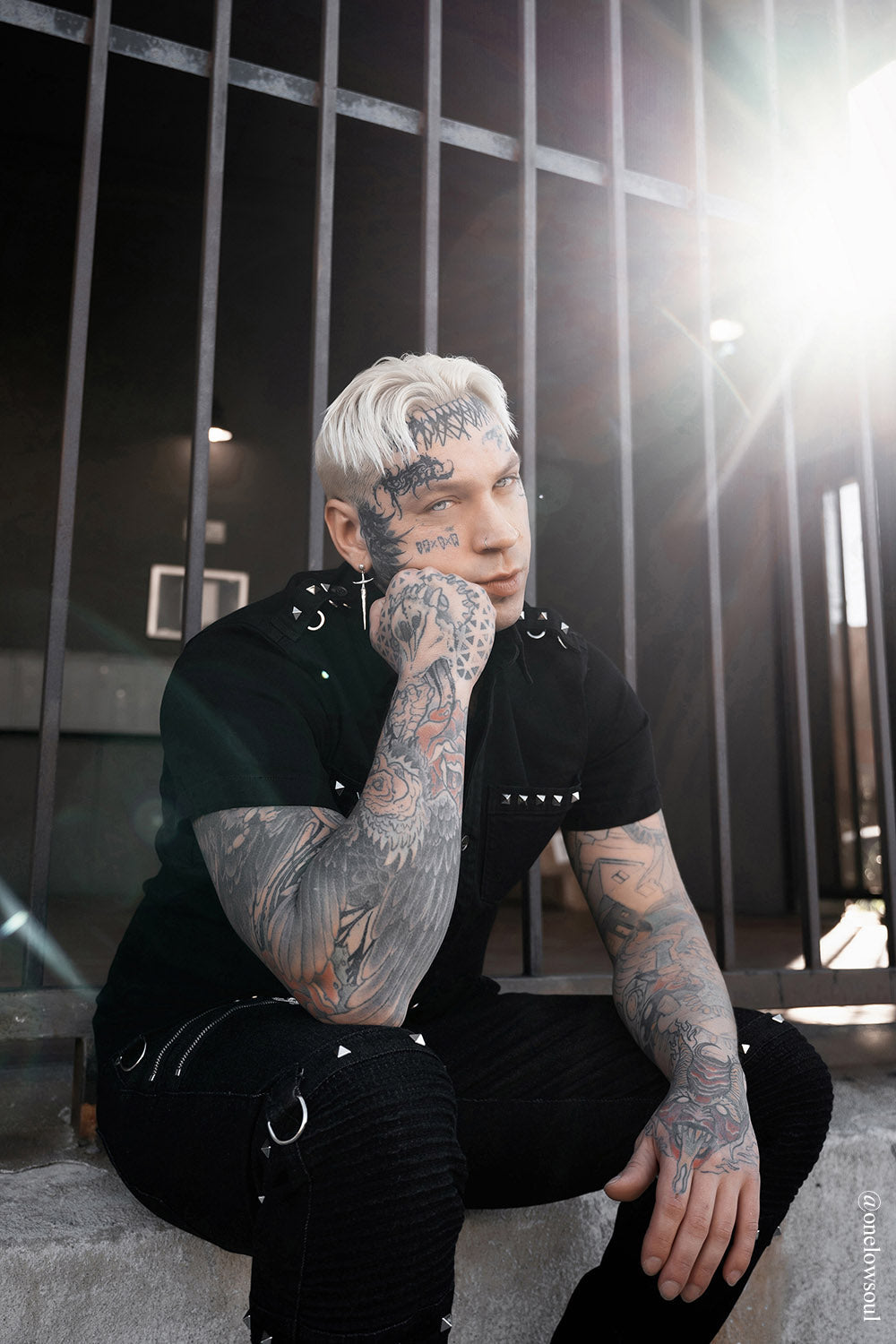 mens ribbed goth jeans