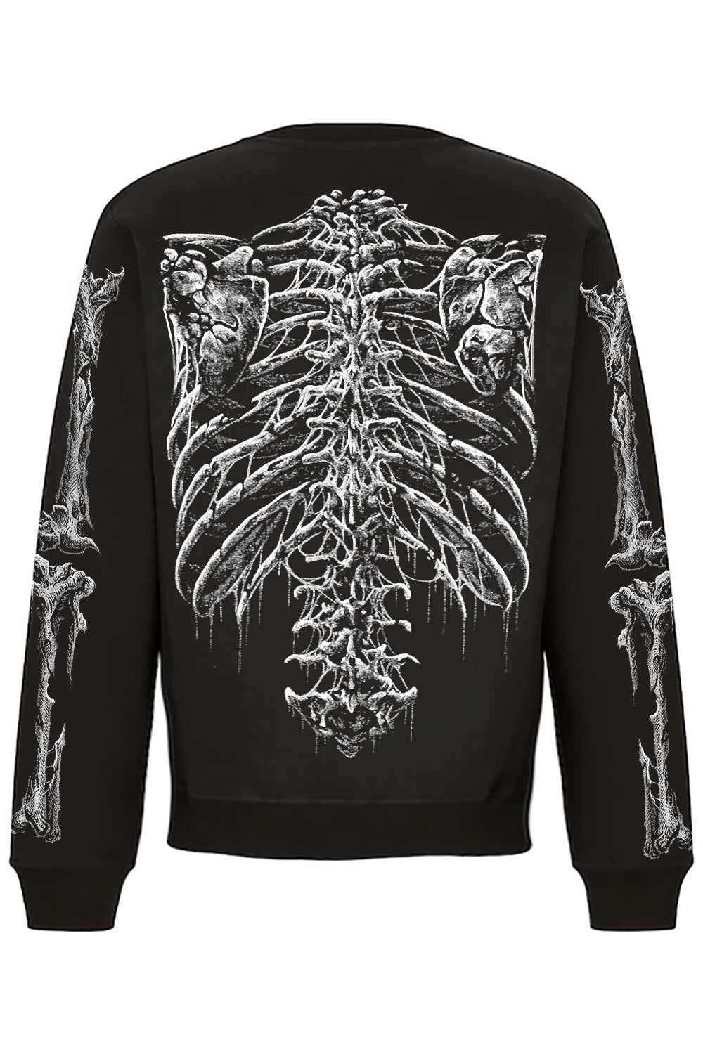 skeleton ribcage sweatshirt with back spine