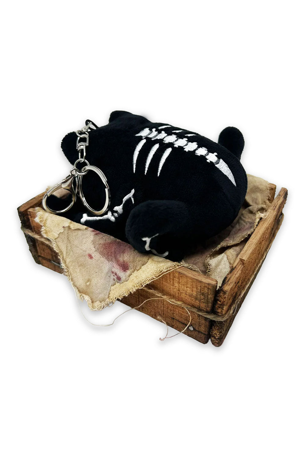 gothic skeleton toad frog plushie toy keychain