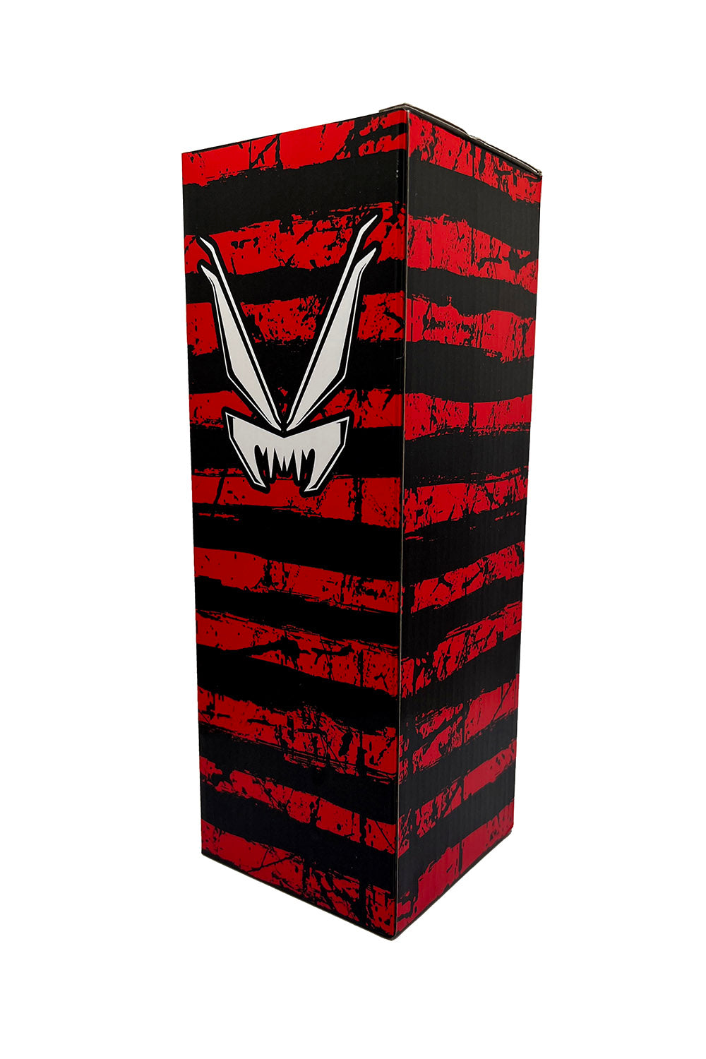 Black and red striped box with a white vampirefreaks logo on a white background