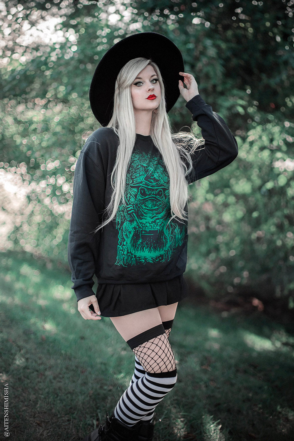 gothic fishnet garter socks