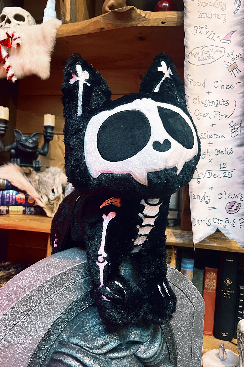 emo skeleton cat purse