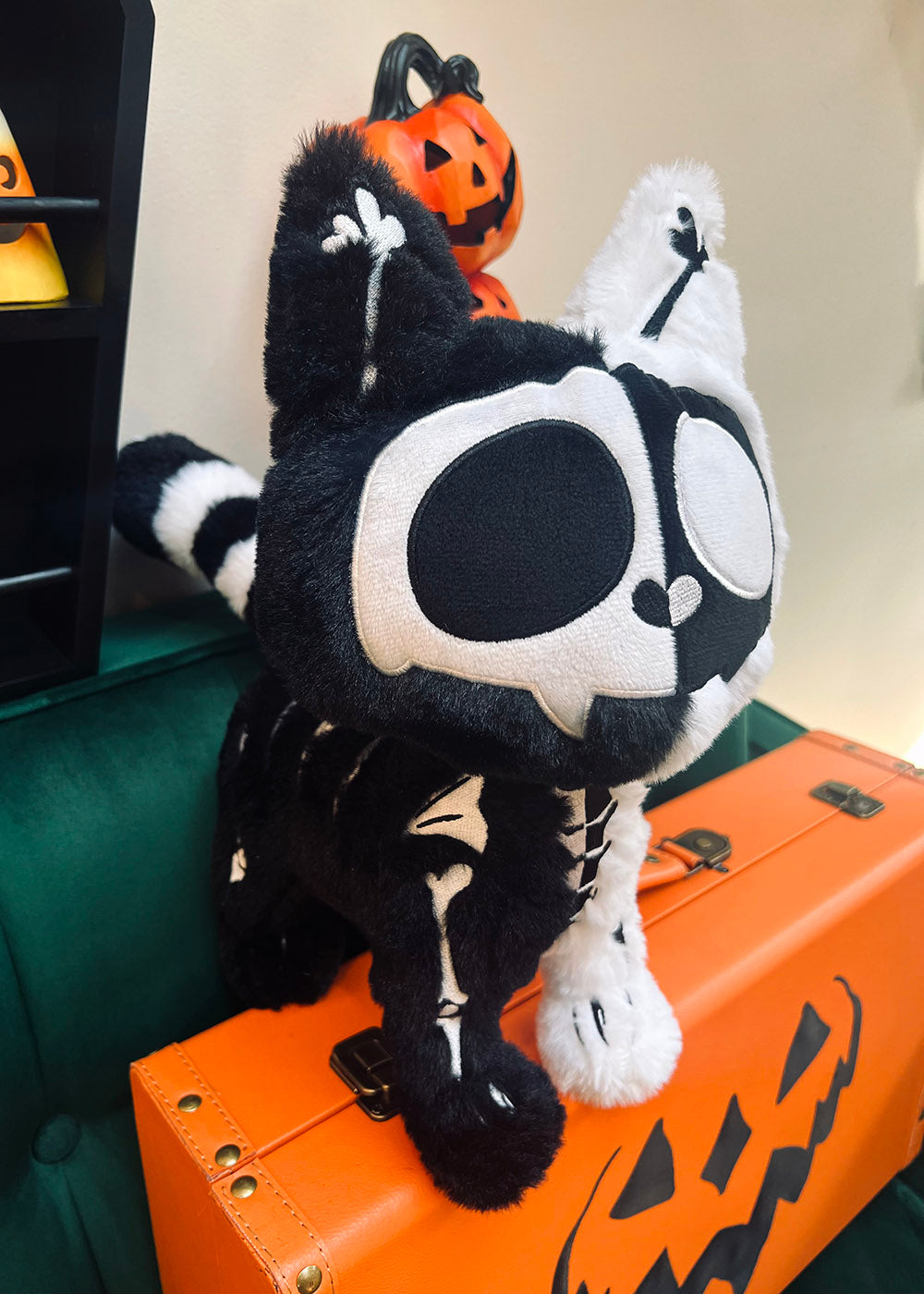 skeleton cat plushie toy