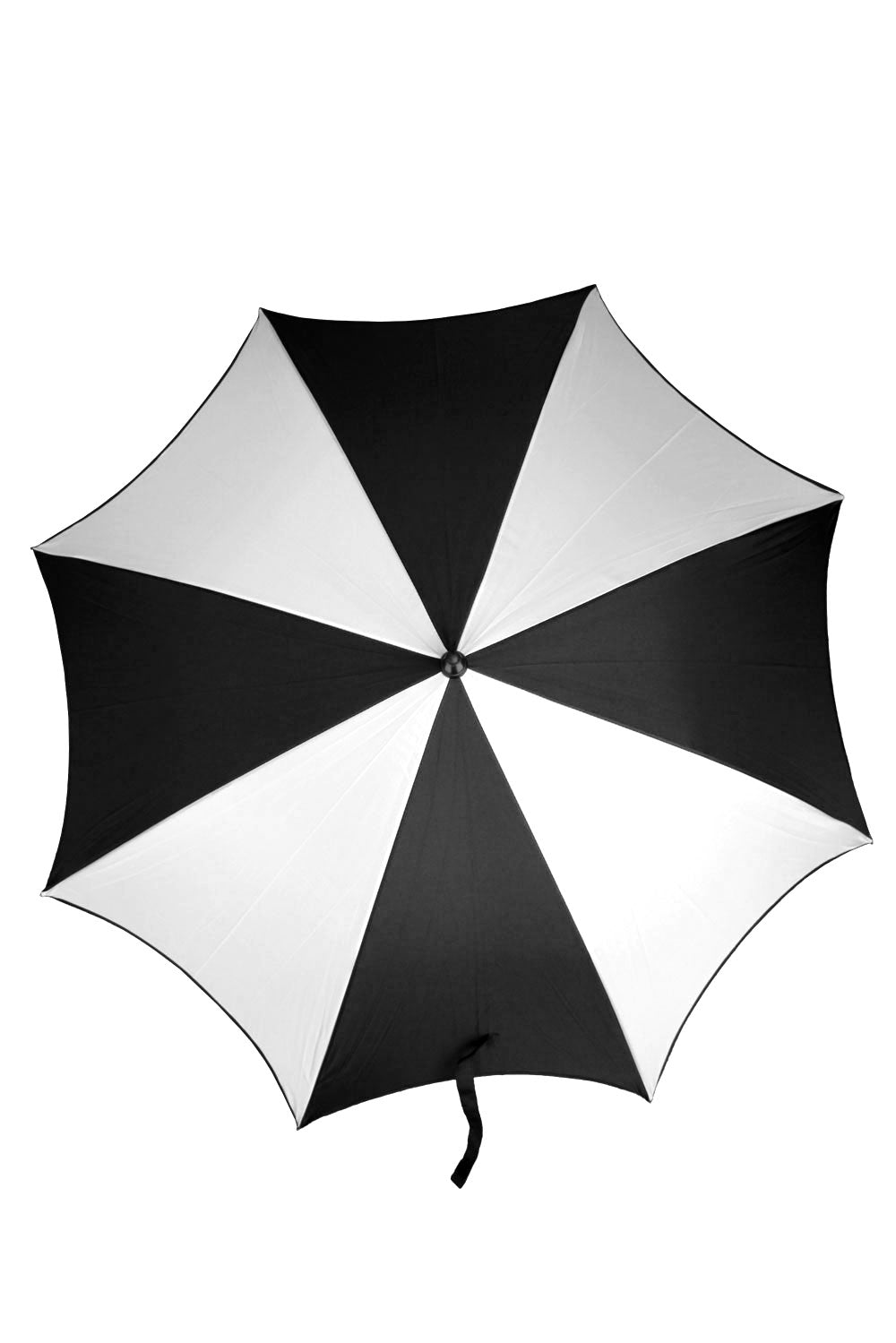 striped black and white umbrella