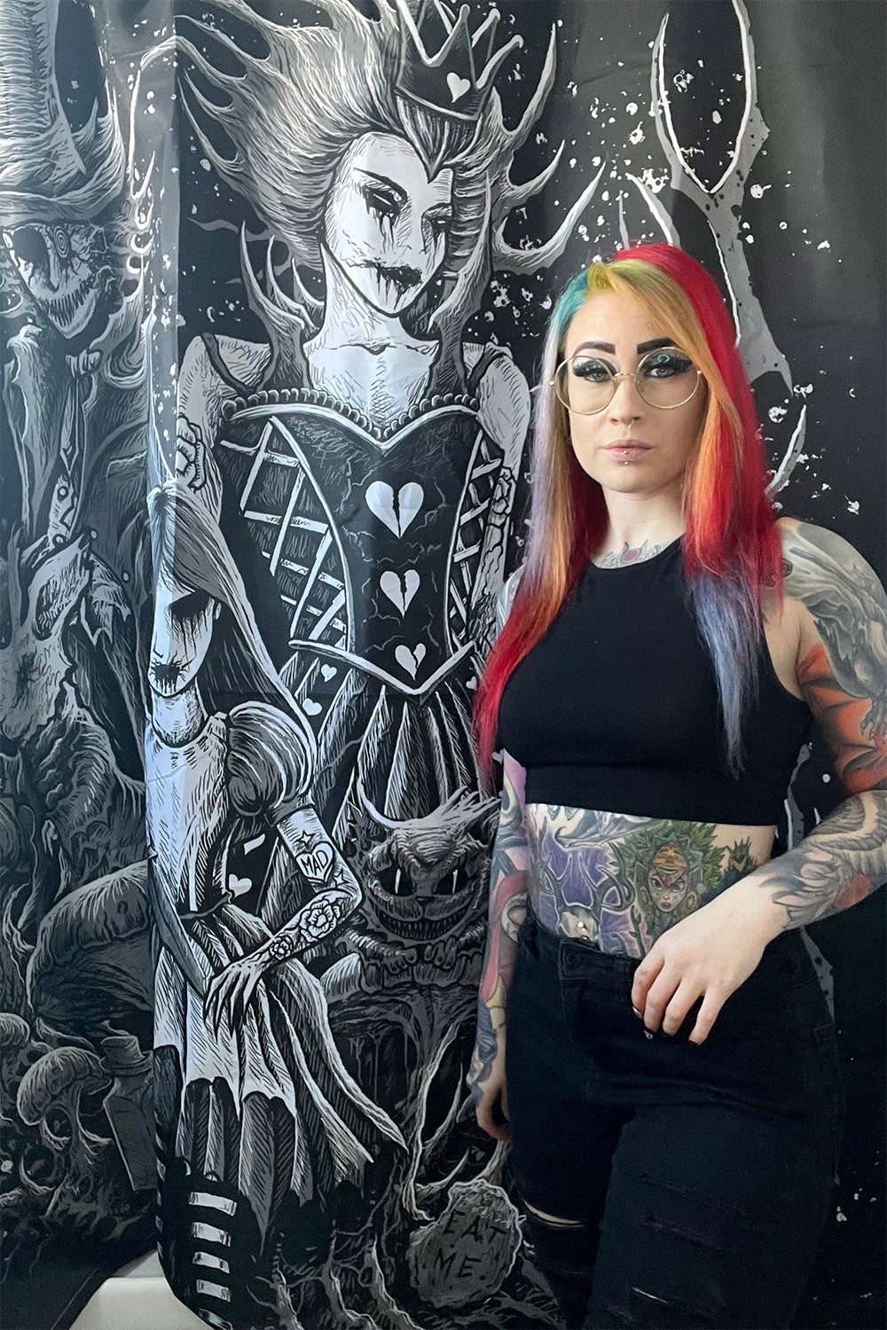 Malice in Wonderland Shower Curtain