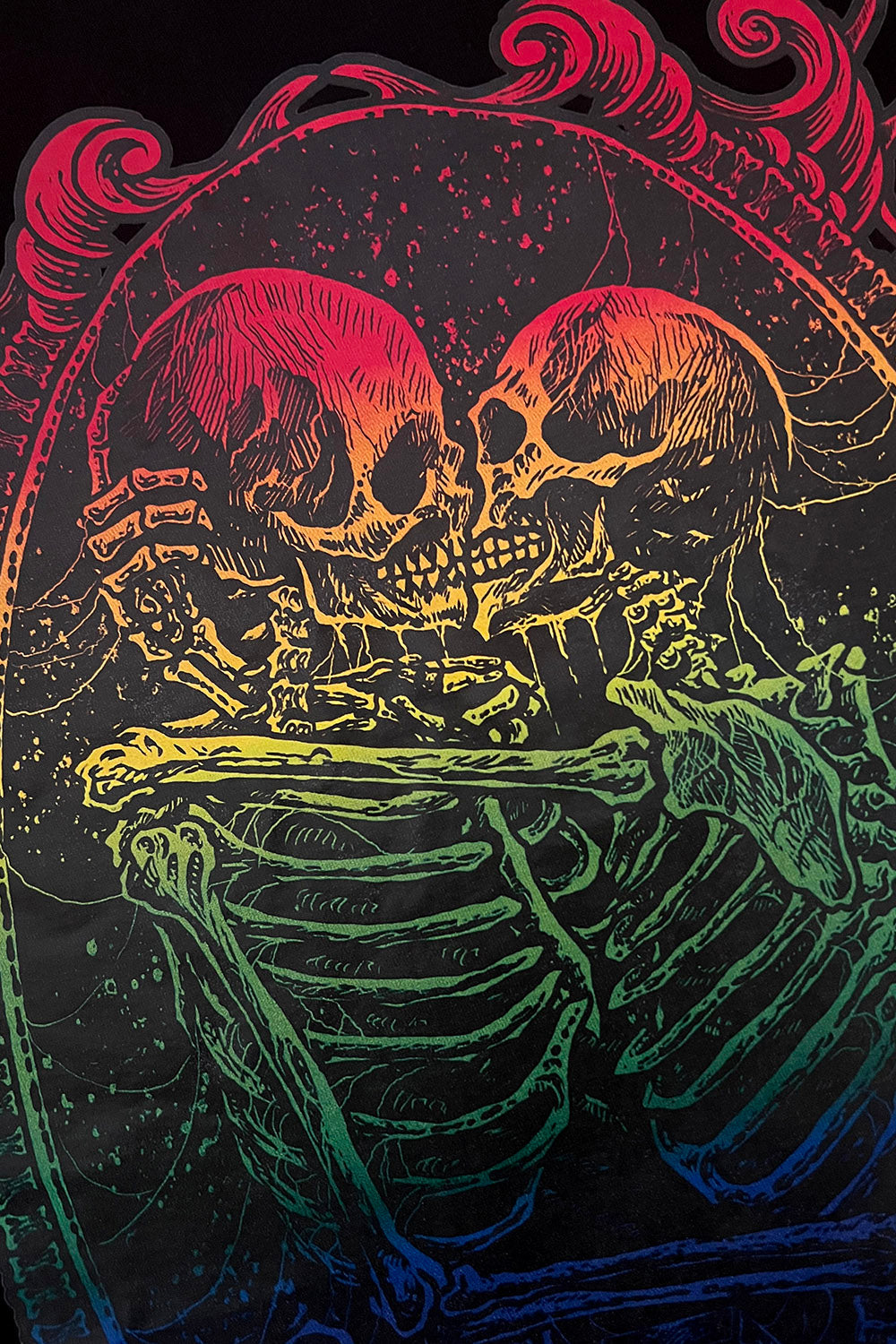 gothic raimbow skeleton hoodie for womens
