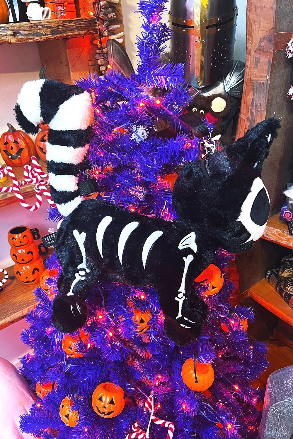 skeleton cat shoulder bag