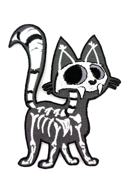 Skelekitty Embroidered Patch