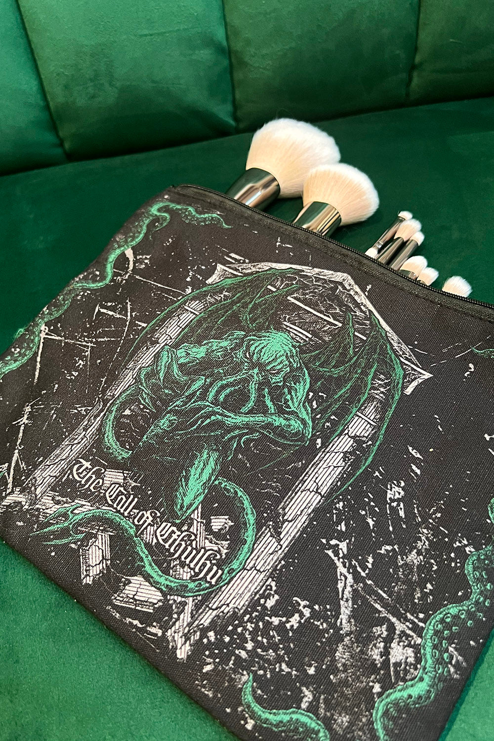 gothic zippered pouch bag