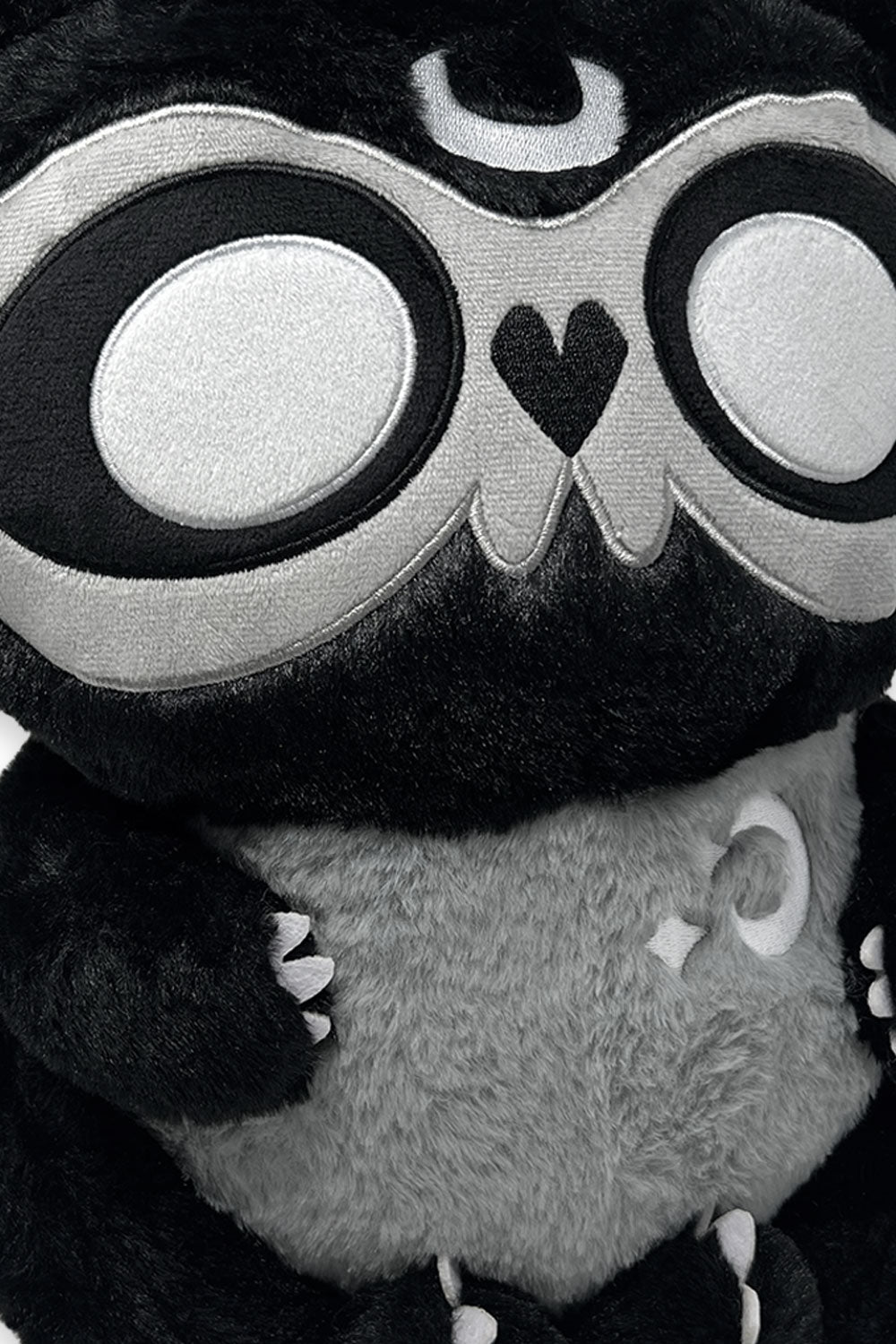 plush toy raccoon plushie with embroidered moons for adults