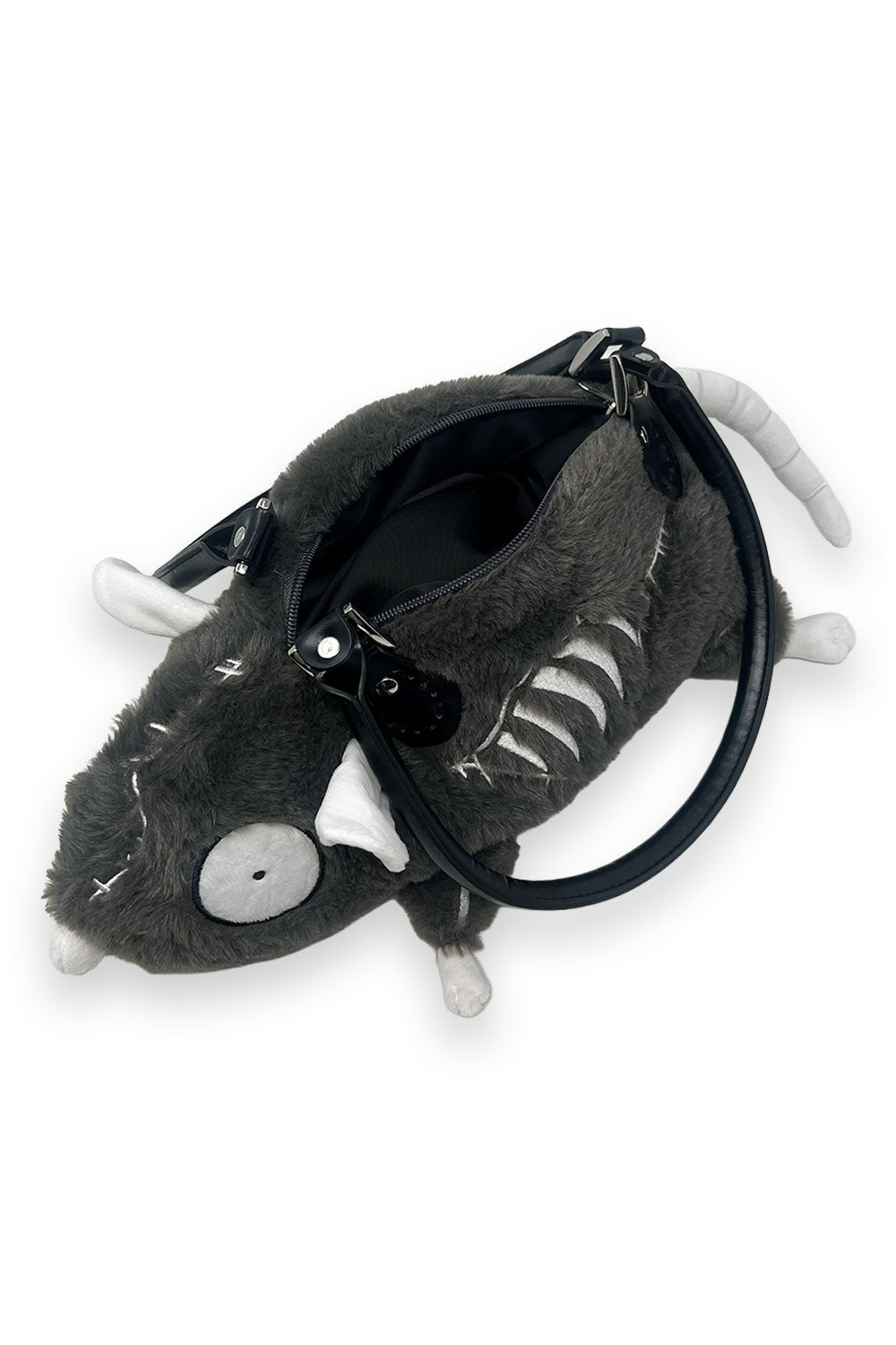 3d grey plushie rat purse