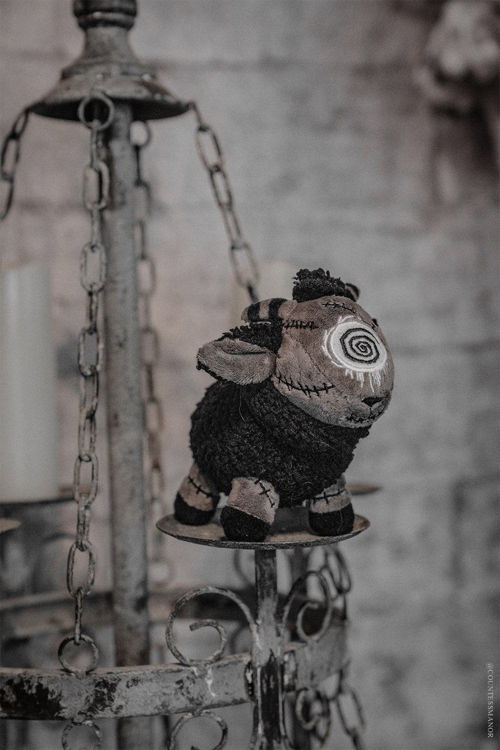 black sheep of the family funny novelty dark humor stuffed animal lamb plush keychain 