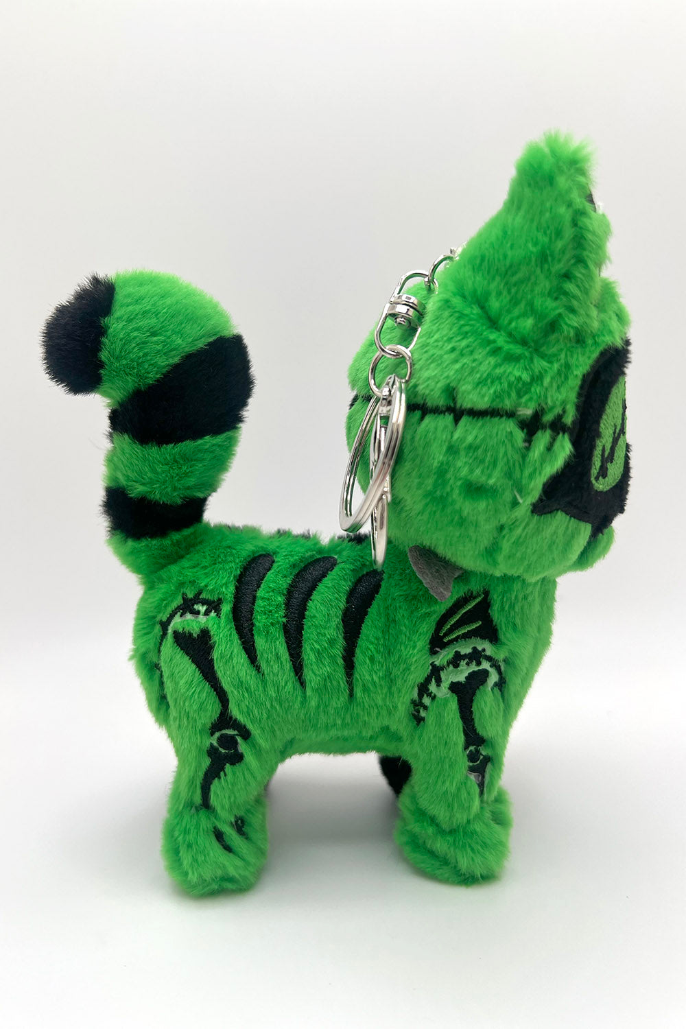 3d cat monster frankenstein plush keychain 