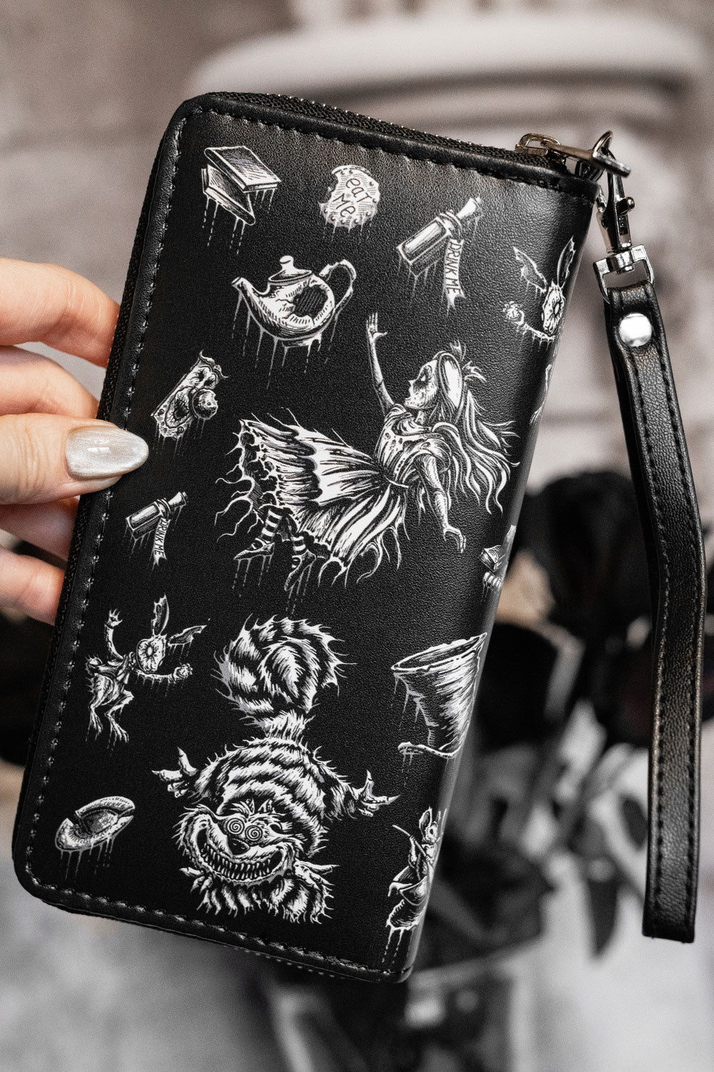 goth cheshire cat wallet