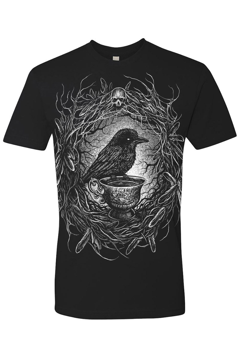 black cotton crow tshirt