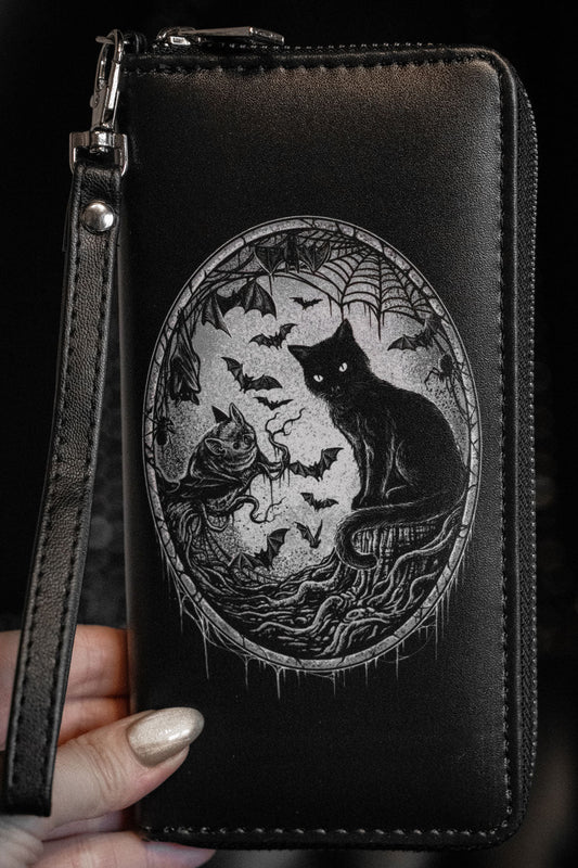 bat and black cat wallet