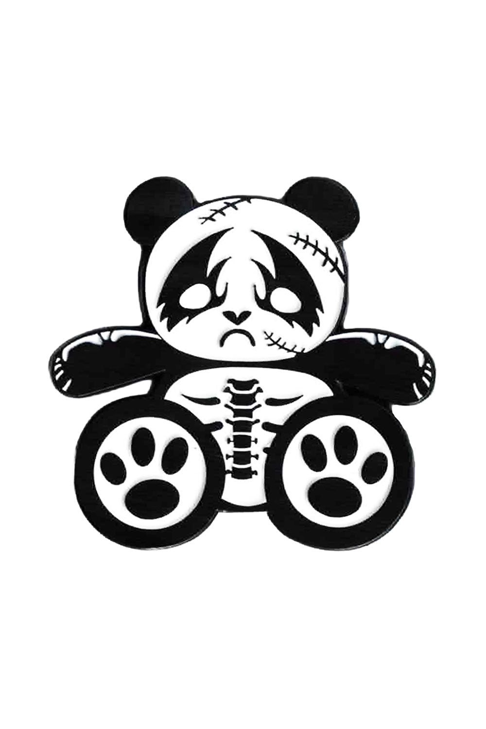gothic black and white panda bean email pin