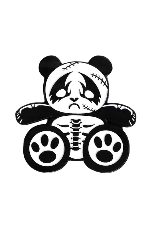 gothic black and white panda bean email pin