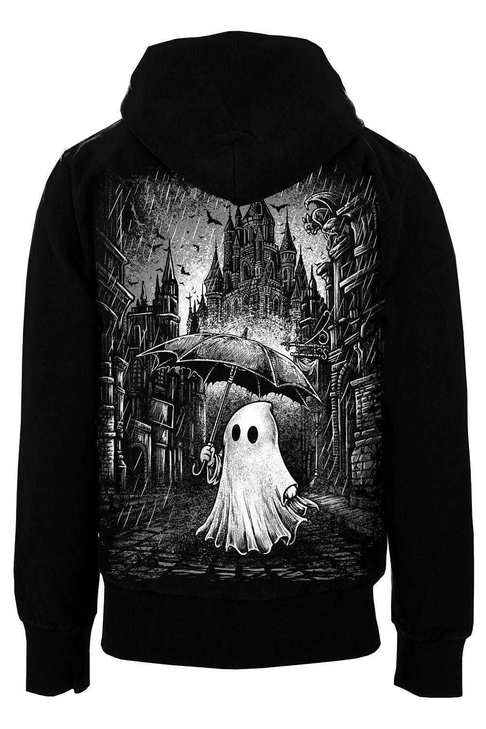 Rainy day ghost graphic zipper hoodie from VampireFreaks