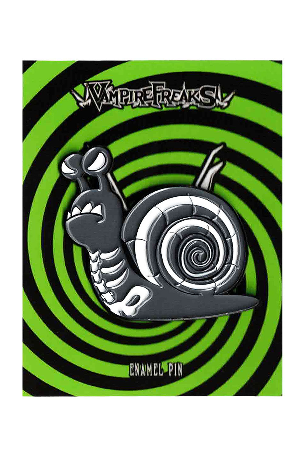 whimsical emo skeleton snail enamel pin