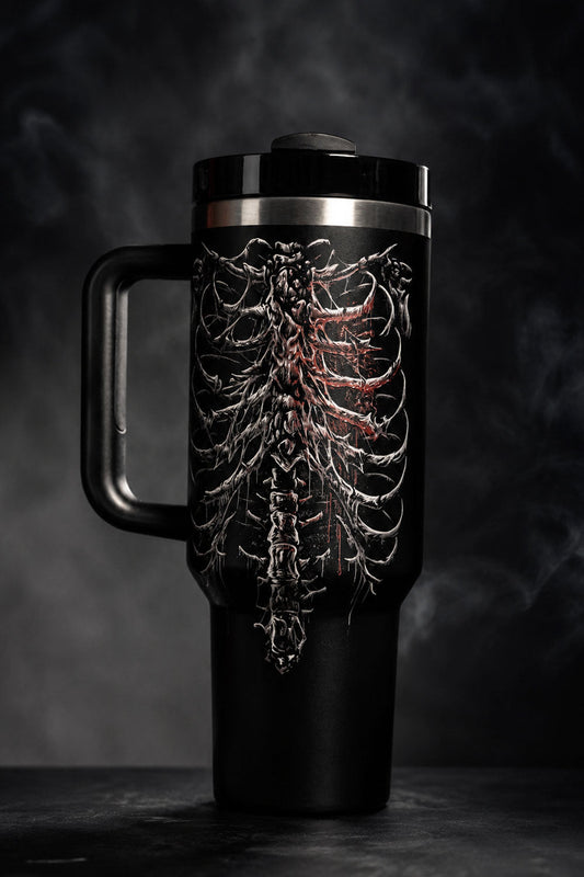 Bleeding heart skeleton tumbler from VampireFreaks