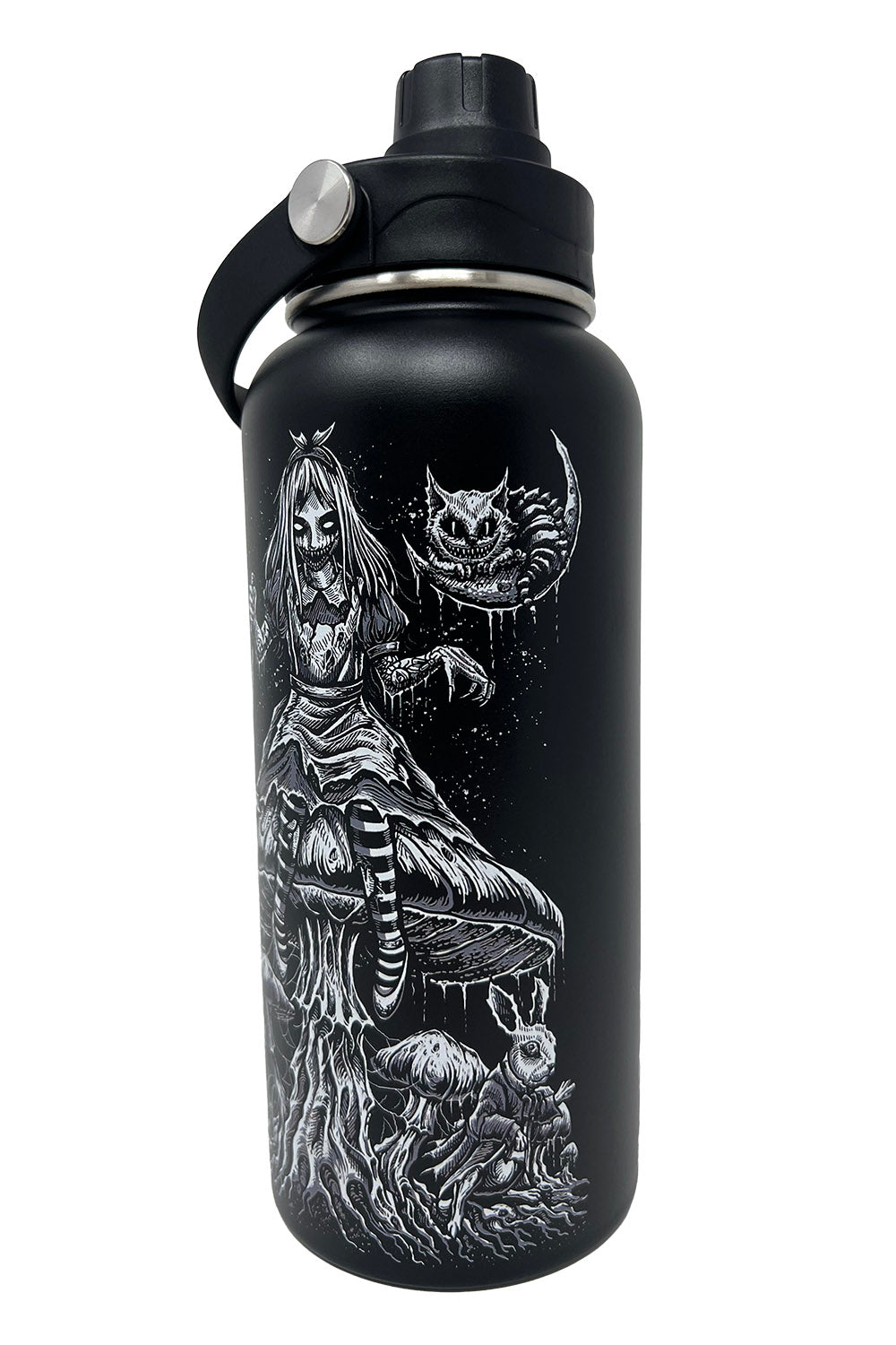 goth alice in wonderland water bottle
