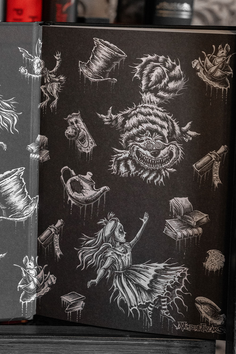 spooky alice in wonderland hardcover journal