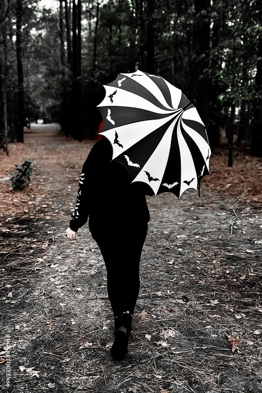 steampunk black and white stripe umbrella