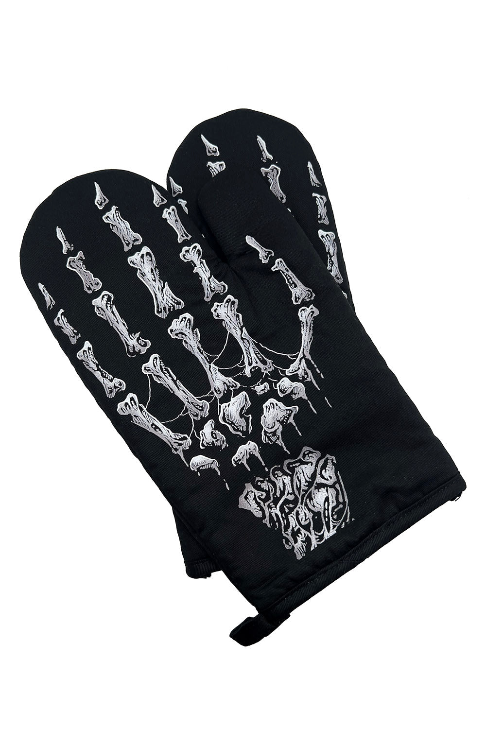 skeleton bone oven mitt