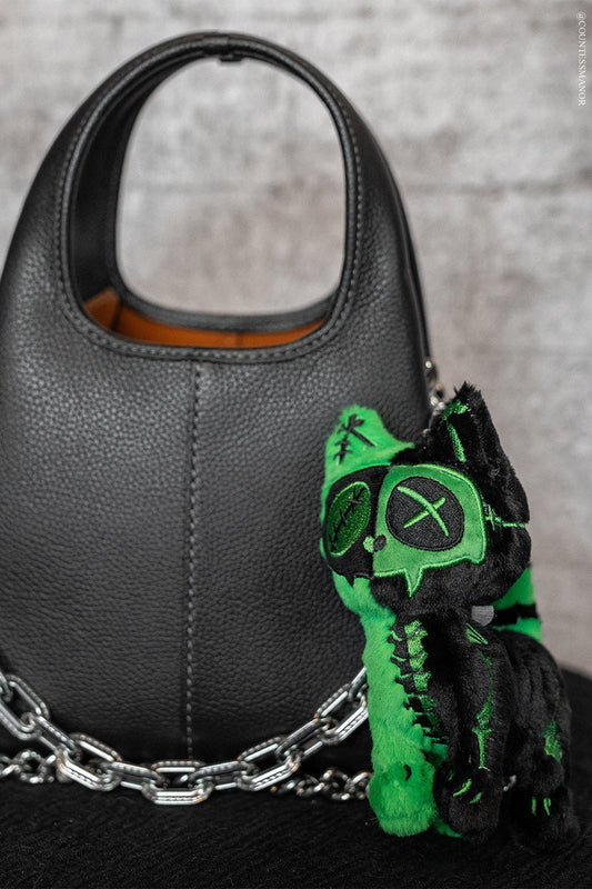 emo stitched monster keyring 