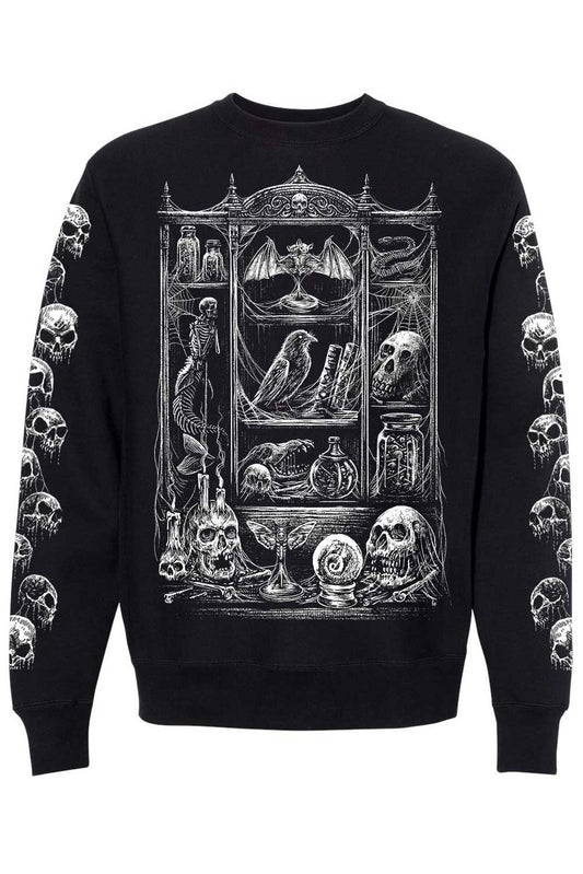 skull sleeve distressed sweatshirt 