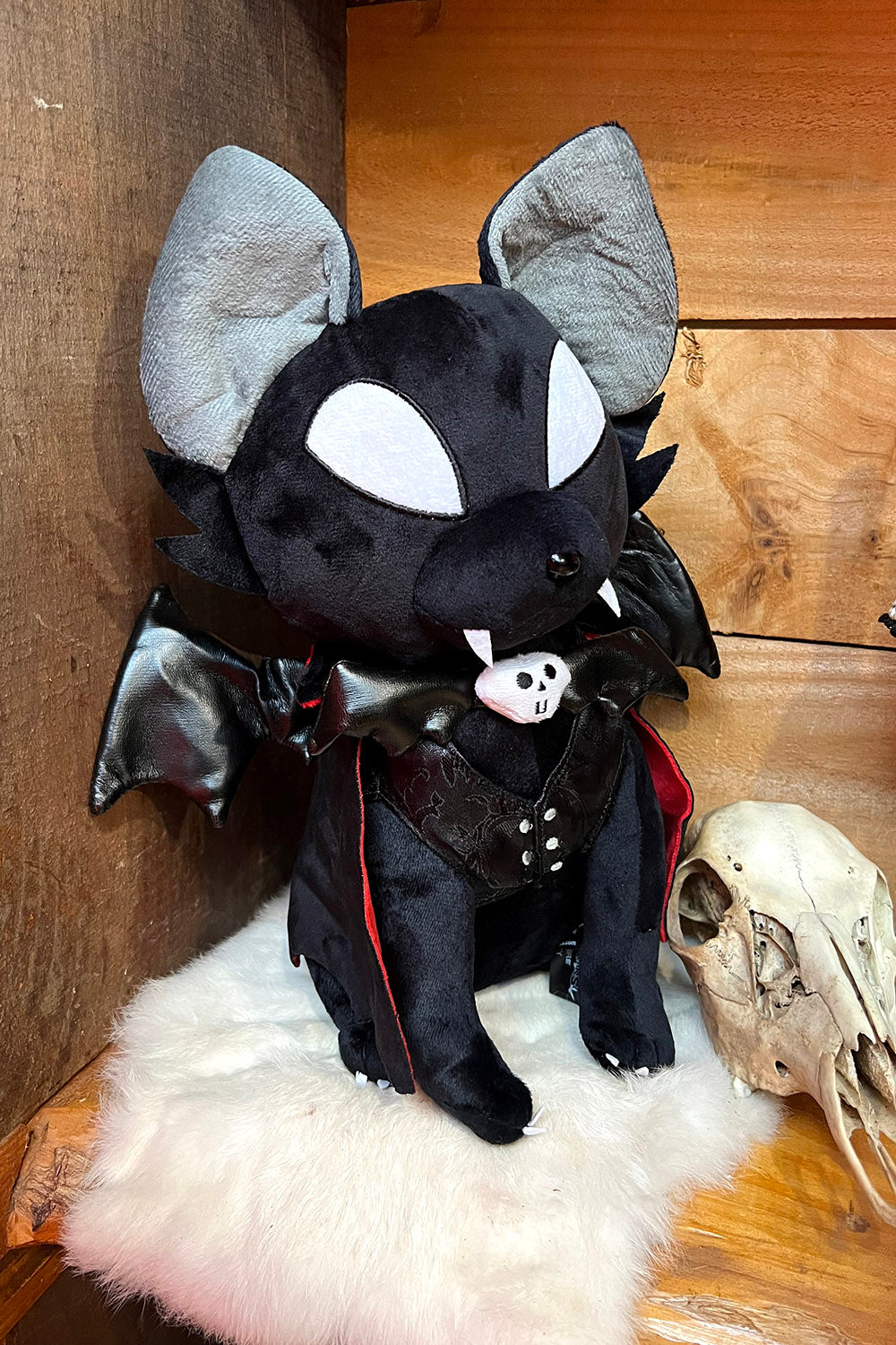 creepy cute vampire cat plushie