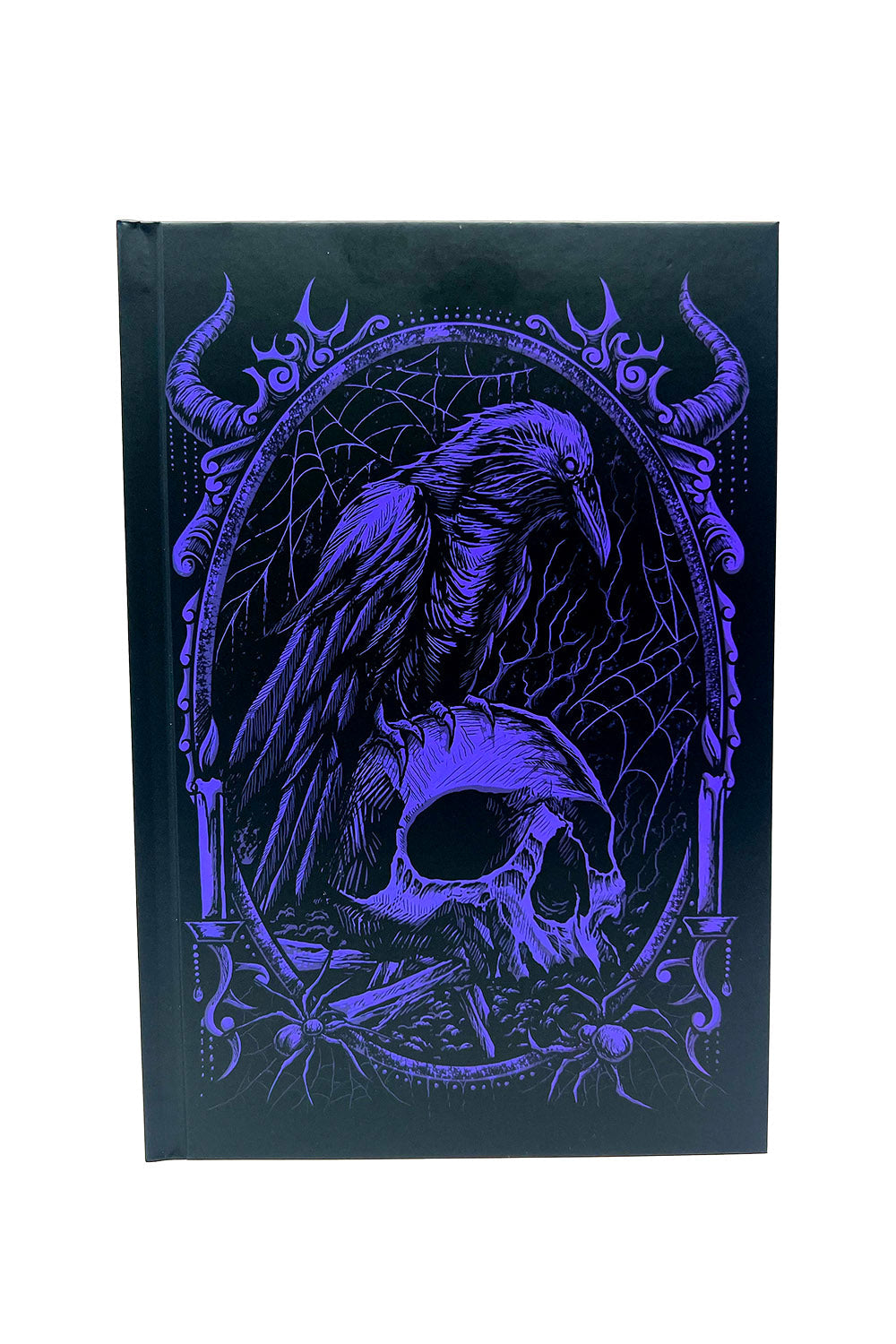 black and purple gothic crow notebook