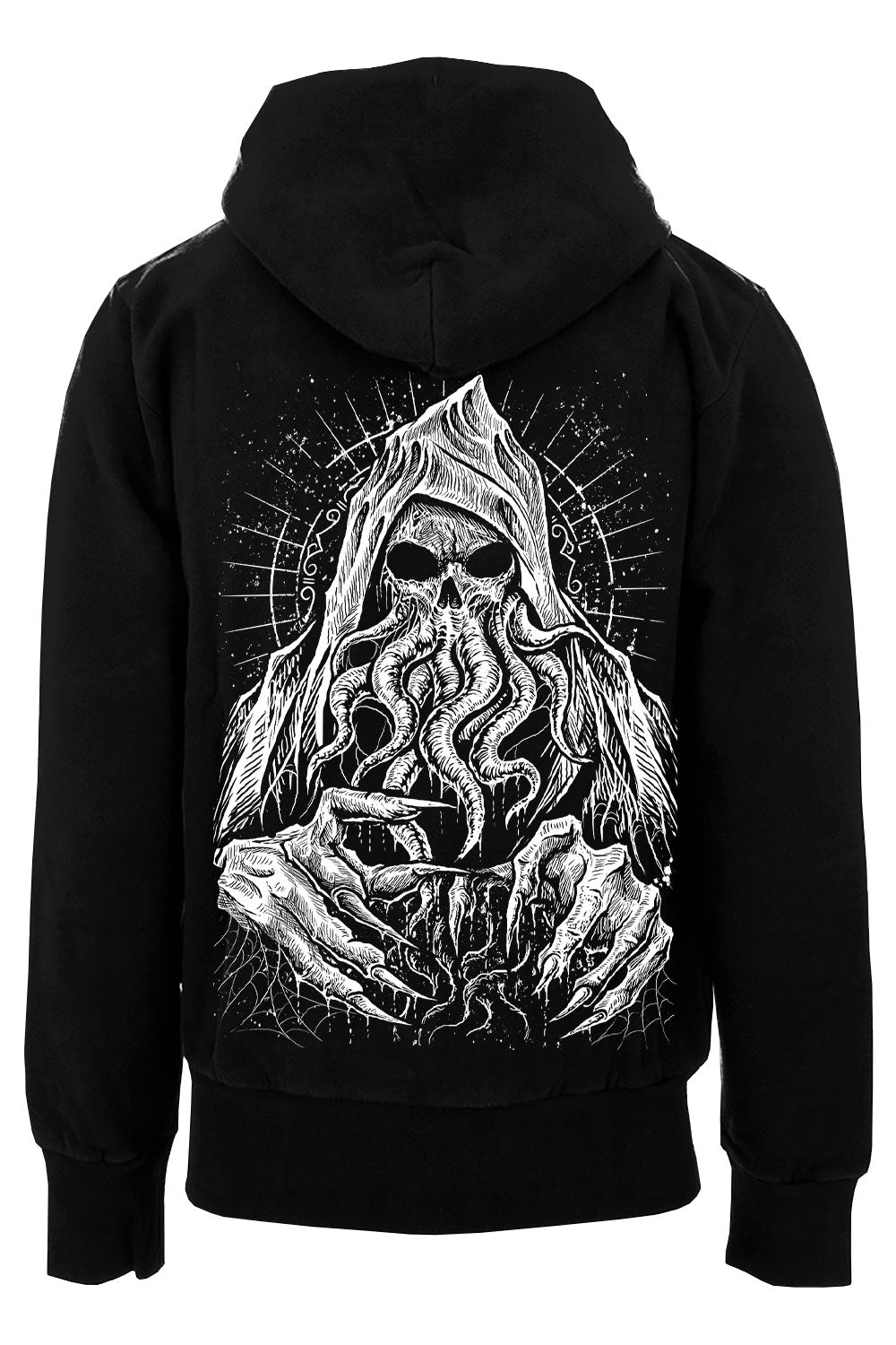 mens black emo zipper Cthulhu hoodie 