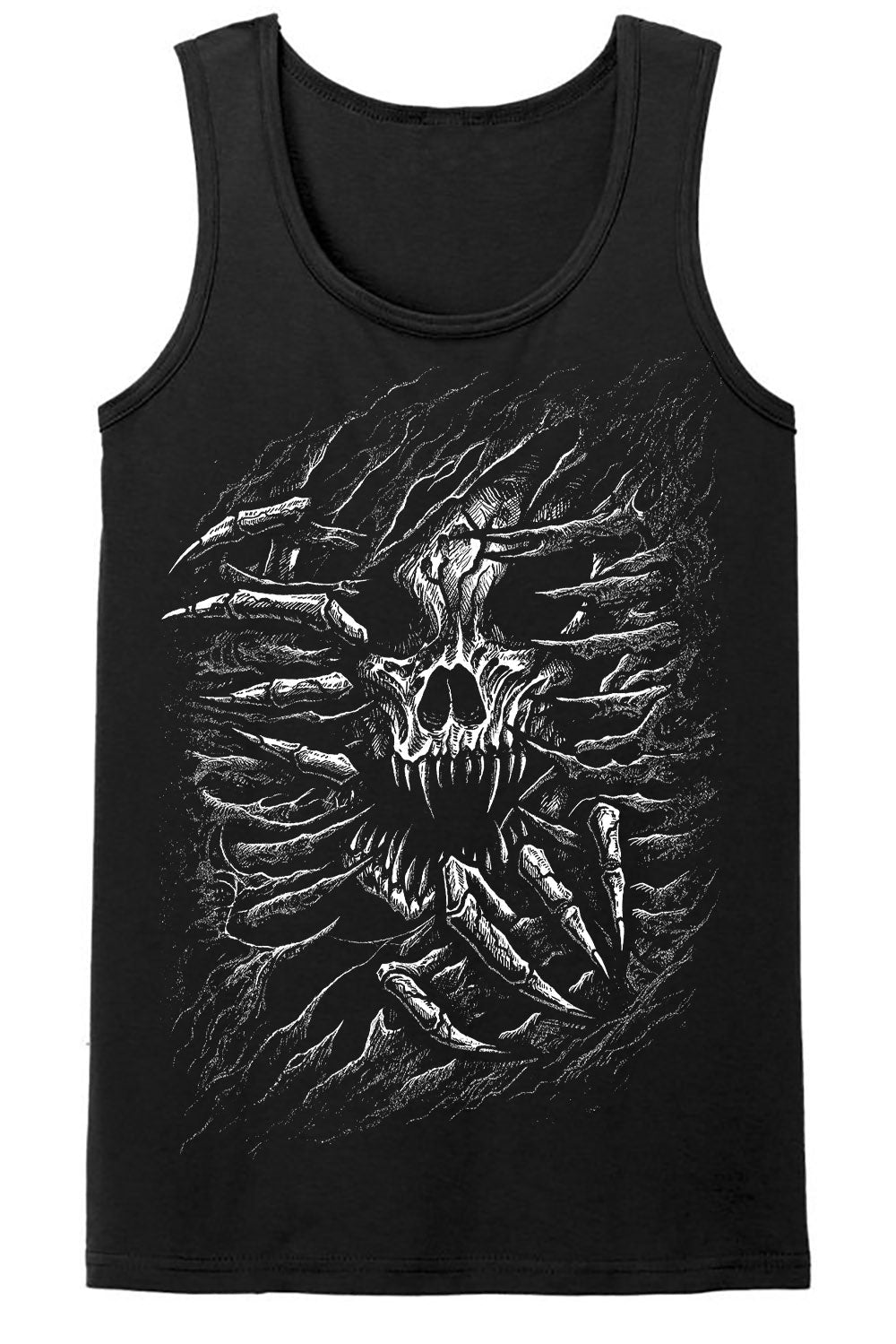 distressed skull tank top