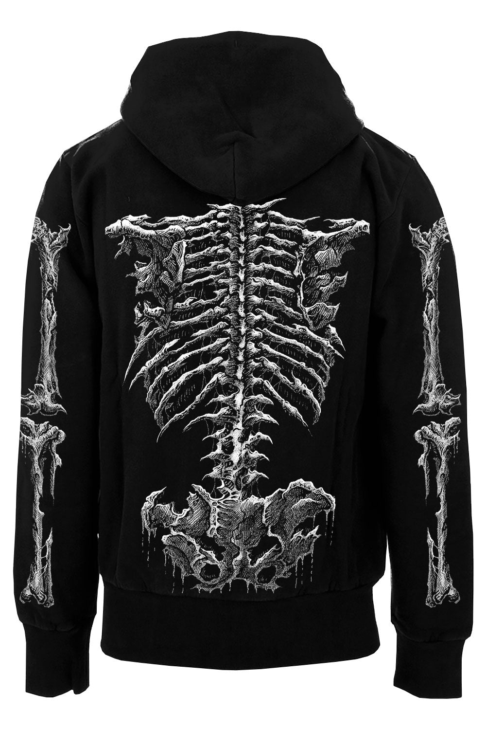 emo skeleton zipper hoodie