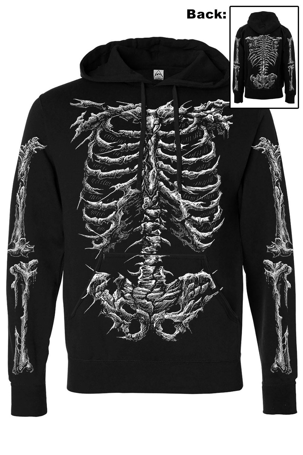 plus size emo skeleton hoodie