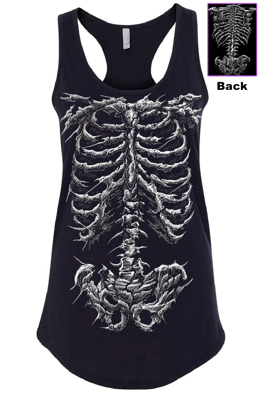 womens punk skeleton tank top 